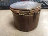 Vtg Travel Size Shoe Shine Kit Leather Case Cavalier Polish Brush Kiwi Polish
