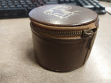 Vtg Travel Size Shoe Shine Kit Leather Case Cavalier Polish Brush Kiwi Polish