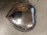 Vintage Art Deco Pink Velvet Heart Shaped Jewelry Box Rosary Charm