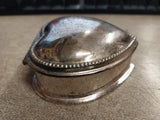 Vintage Art Deco Pink Velvet Heart Shaped Jewelry Box Rosary Charm