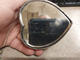 Vintage Art Deco Pink Velvet Heart Shaped Jewelry Box Rosary Charm