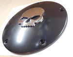 New! Chrome Skull Willie G Black 5 Hole Clutch Derby Cover Harley M8 Softail FLH