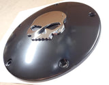 New! Chrome Skull Willie G Black 5 Hole Clutch Derby Cover Harley M8 Softail FLH