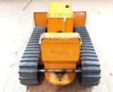Vtg 1950s Pressed Steel Tonka Bulldozer No 100 Orange 9" Heavy Equipment tin toy