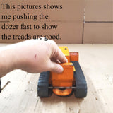 Vtg 1950s Pressed Steel Tonka Bulldozer No 100 Orange 9" Heavy Equipment tin toy