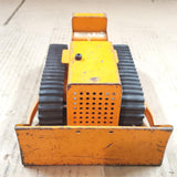 Vtg 1950s Pressed Steel Tonka Bulldozer No 100 Orange 9" Heavy Equipment tin toy