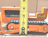 Vtg 1950s Pressed Steel Tonka Bulldozer No 100 Orange 9" Heavy Equipment tin toy
