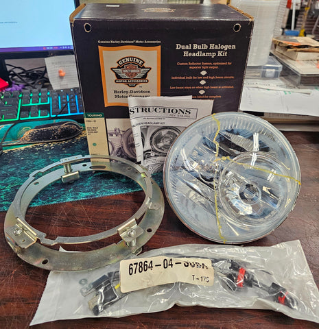 OEM Harley Davidson Halogen Dual Bulb Headlamp Kit NOS Electra Glide FL 67864-04