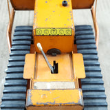 Vtg 1950s Pressed Steel Tonka Bulldozer No 100 Orange 9" Heavy Equipment tin toy