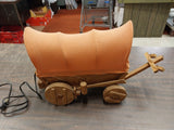 Vintage Mid-Century Conestoga Orange Covered Wagon Lamp Western Light Working