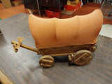 Vintage Mid-Century Conestoga Orange Covered Wagon Lamp Western Light Working