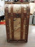 Vintage 1930s? 40s? 2 Bottle Wine Travel Carrier Box 14.5x8.5x6.2 World Map Wood
