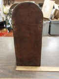 Vintage 1930s? 40s? 2 Bottle Wine Travel Carrier Box 14.5x8.5x6.2 World Map Wood