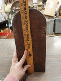 Vintage 1930s? 40s? 2 Bottle Wine Travel Carrier Box 14.5x8.5x6.2 World Map Wood