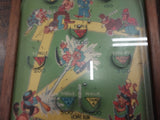 Vintage Antique 1933 Poosh-M-Up Glass Wood Baseball Pin Ball Tabletop 4 in1