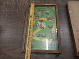 Vintage Antique 1933 Poosh-M-Up Glass Wood Baseball Pin Ball Tabletop 4 in1