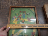 Vintage Antique 1933 Poosh-M-Up Glass Wood Baseball Pin Ball Tabletop 4 in1
