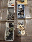 Vtg Massive 1/24 Slot Car 100's Parts Chassis Motors Tires Gears Restoration