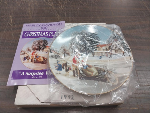 1992 Harley Davidson Christmas Plate "A Surprise Visit" 9240/9500 Collectible