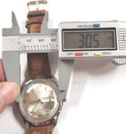 Vtg 1979 Timex Automatic Day/Date Mechanical Wrist Watch Leather Strap Working!