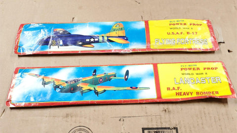 Power Prop Flying Gliders WWII Bombers (2) B-17 Flying Fortress & RAF Lancaster!