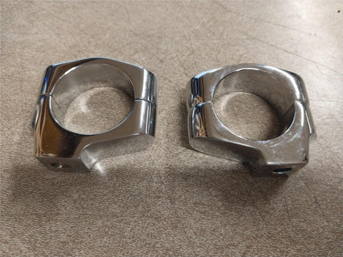 Chrome Pair Turn Signal Mounts 41mm Fork Tube Indian Gilroy Harley Chopper