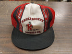 Vtg Clothing Big Nick Knickerboxer Russel CO Red Black & White Mesh Snapback Hat