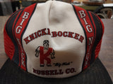 Vtg Clothing Big Nick Knickerboxer Russel CO Red Black & White Mesh Snapback Hat