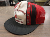 Vtg Clothing Big Nick Knickerboxer Russel CO Red Black & White Mesh Snapback Hat