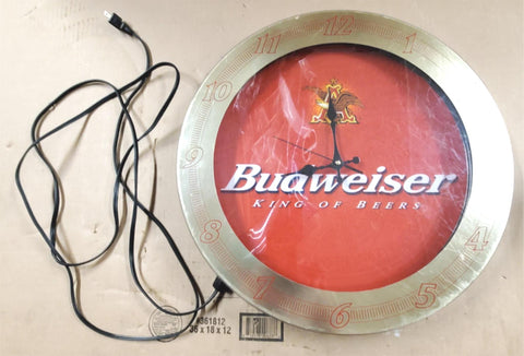 VTG 1999 Budweiser King of Beers 120V Electric Neon Sign Battery Operated Clock
