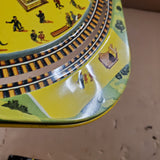 Marx Mechanical Toy train Set Layout Base Tin Litho Orig Box 1950's Mint Wind Up