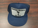 Vtg Industrial Warehouse Cap Hat 681-7770 Dark Blue Nissin OS Snapback
