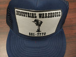 Vtg Industrial Warehouse Cap Hat 681-7770 Dark Blue Nissin OS Snapback