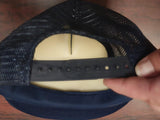 Vtg Industrial Warehouse Cap Hat 681-7770 Dark Blue Nissin OS Snapback