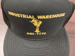 Vtg Black Gold Industrial Warehouse 681-7770 Nissin OS Snapback Hat Cap