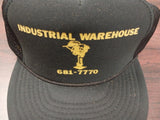 Vtg Black Gold Industrial Warehouse 681-7770 Nissin OS Snapback Hat Cap