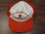 Vtg Knicker Bocker "Big Nick" Russell Company Mesh Trucker Hat White Red Cap