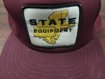 Vtg Maroon State Equipment Mesh Trucker Snapback Hat K-Product Pennant Winner
