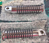 NOS Chrome Oring Footpegs Harley Logo Shovelhead Ironhead Softail Old Skool FX