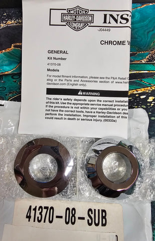 OEM Harley Davidson Chrome Front Wheel Spacers Tapered NOS Sportster XL 41370-08