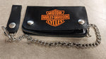 New 6 In. Black Harley Davidson Wallet W/ Chain Money Change Holder