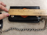 New 6 In. Black Harley Davidson Wallet W/ Chain Money Change Holder
