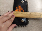 New 6 In. Black Harley Davidson Wallet W/ Chain Money Change Holder