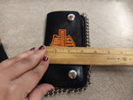 New 6 In. Black Harley Davidson Wallet W/ Chain Money Change Holder