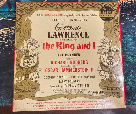 VTG Gertrude Lawrence "The King and I" Musical 45RPM Vinyl Decca 6 Records 9-260