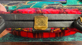 VTG Red Black Plaid Wool Top Handle Purse Fashion Travel Handbag Accessories