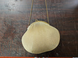 Vtg Gold Mesh Fashion Fancy Women Evening Bag Shoulder Chain Purse Oyster Shell!