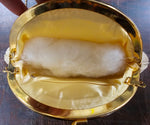 Vtg Gold Mesh Fashion Fancy Women Evening Bag Shoulder Chain Purse Oyster Shell!