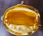 Vtg Gold Mesh Fashion Fancy Women Evening Bag Shoulder Chain Purse Oyster Shell!