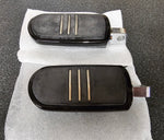 OEM Harley Davidson Gloss Black Streamliner Footpegs NOS Sportster Dyna 50501800